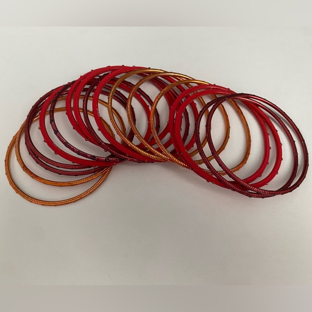 Bangle bracelets.